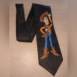 Disney Toy Story Mens Tie Blue Sheriff Woody Woven Tied Necktie Vintage